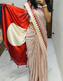 Groovy Red Digital Printed Crape Silk Saree With Smart Blouse Piece