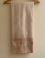 Dissemble Off White Soft Banarasi Silk Saree With Elision Blouse Piece