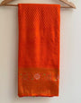 Sensational Orange Soft Banarasi Silk Saree With Supernal Blouse Piece
