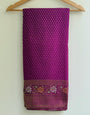 Adorning Purple Soft Banarasi Silk Saree With Exquisite Blouse Piece
