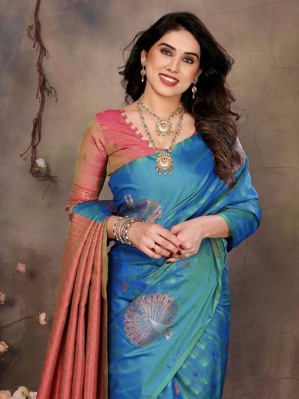 Whimsical Blue Soft Banarasi Silk Saree With Charming Blouse Piece