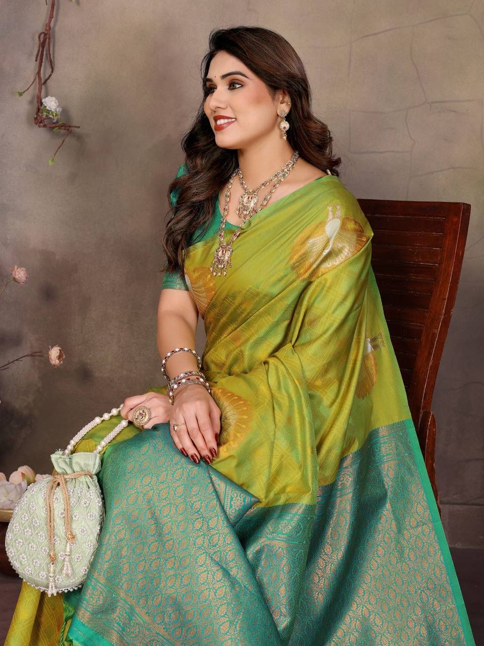 Jazzy Green Soft Banarasi Silk Saree With Demesne Blouse Piece