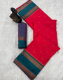Fairytale Magenta Soft Banarasi Silk Saree With Vibrant Blouse Piece