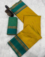 Opulent Mustard Soft Banarasi Silk Saree With Conflate Blouse Piece
