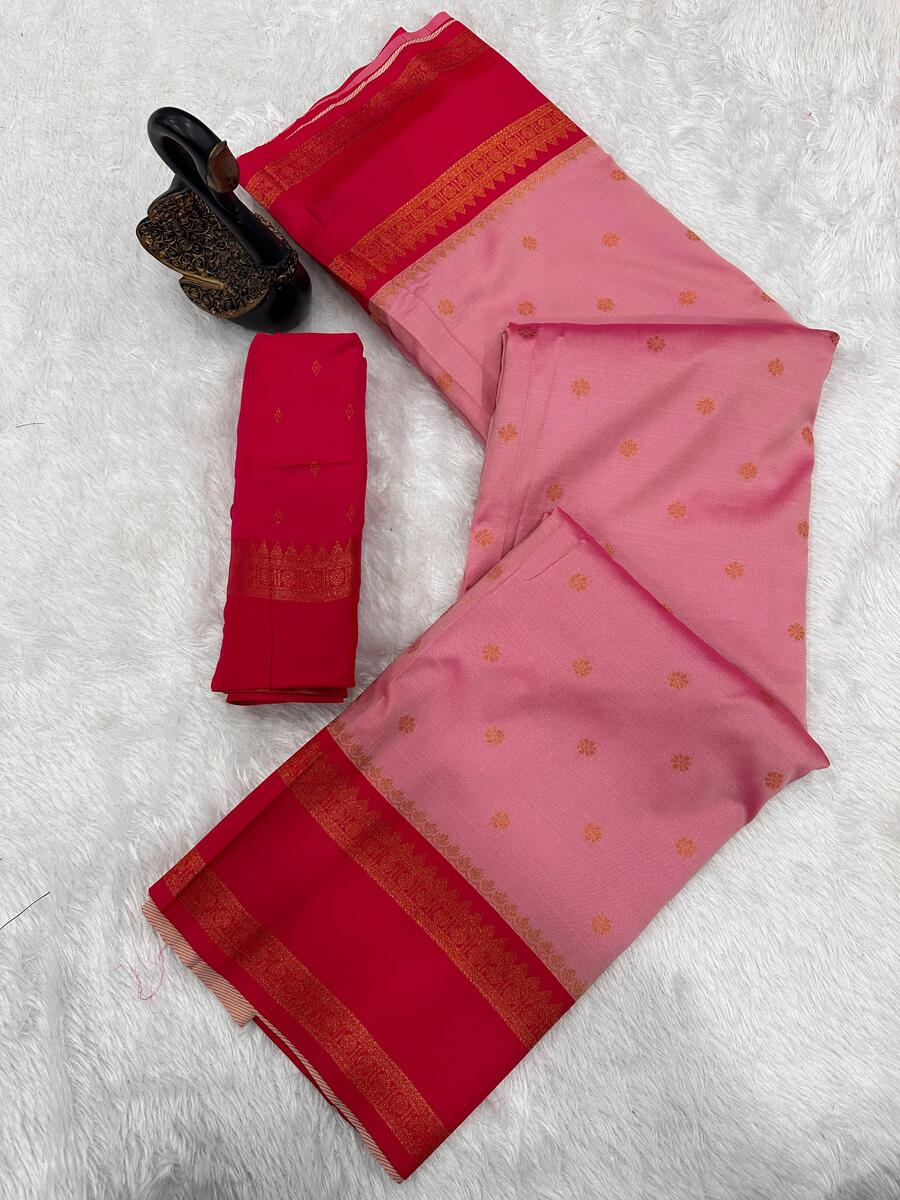 Rhapsody Purple Soft Banarasi Silk Saree With Sophisticated Blouse Piece