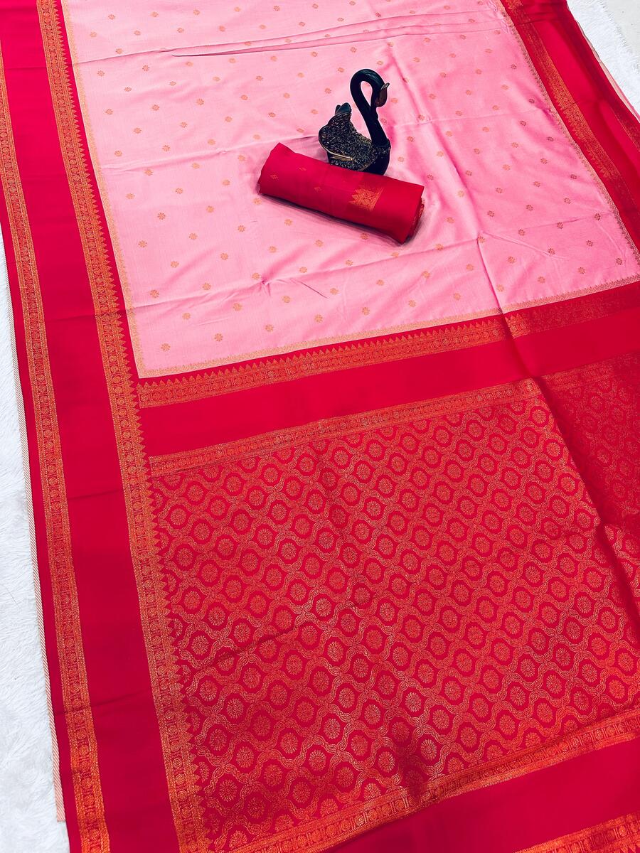 Rhapsody Purple Soft Banarasi Silk Saree With Sophisticated Blouse Piece