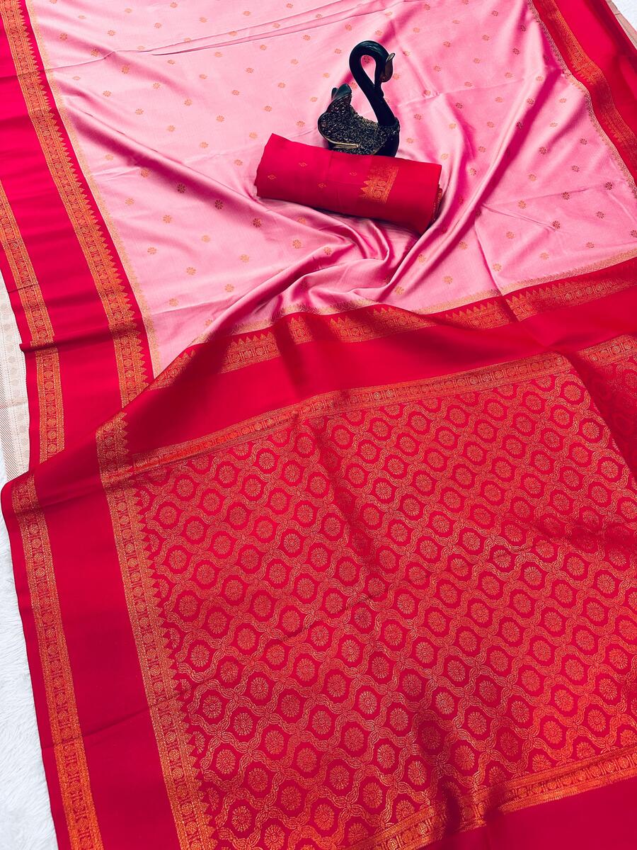 Rhapsody Purple Soft Banarasi Silk Saree With Sophisticated Blouse Piece