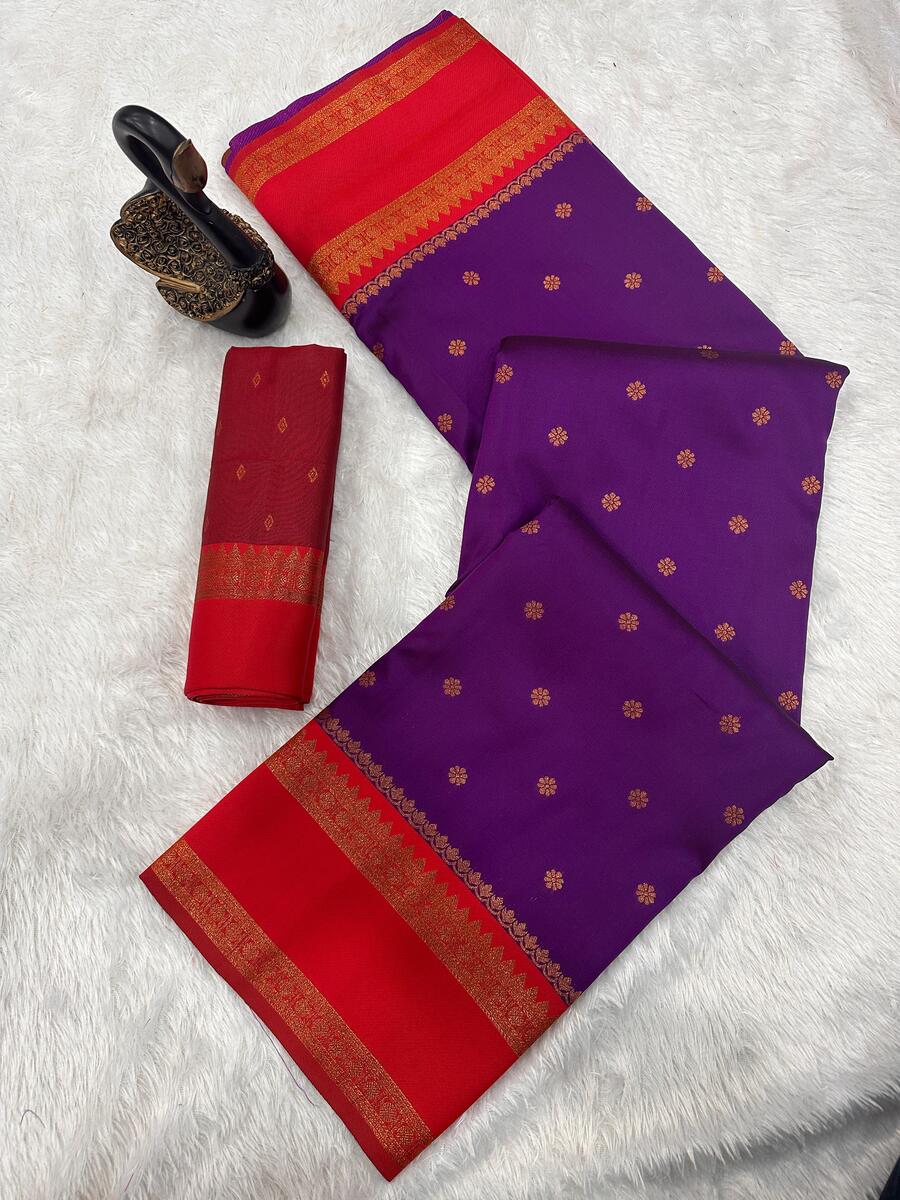 Smart Pink Soft Banarasi Silk Saree With Admirable Blouse Piece