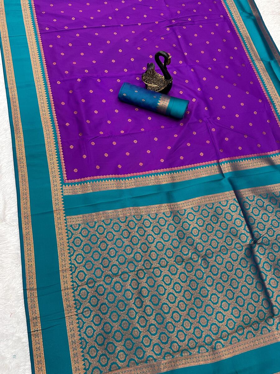 Scrupulous Royal Purple Soft Banarasi Silk Saree With Preferable Blouse Piece