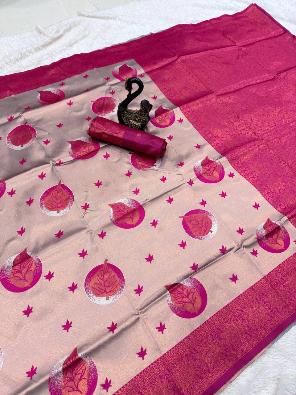Panache Beige Soft Silk Saree With Delightful Blouse Piece