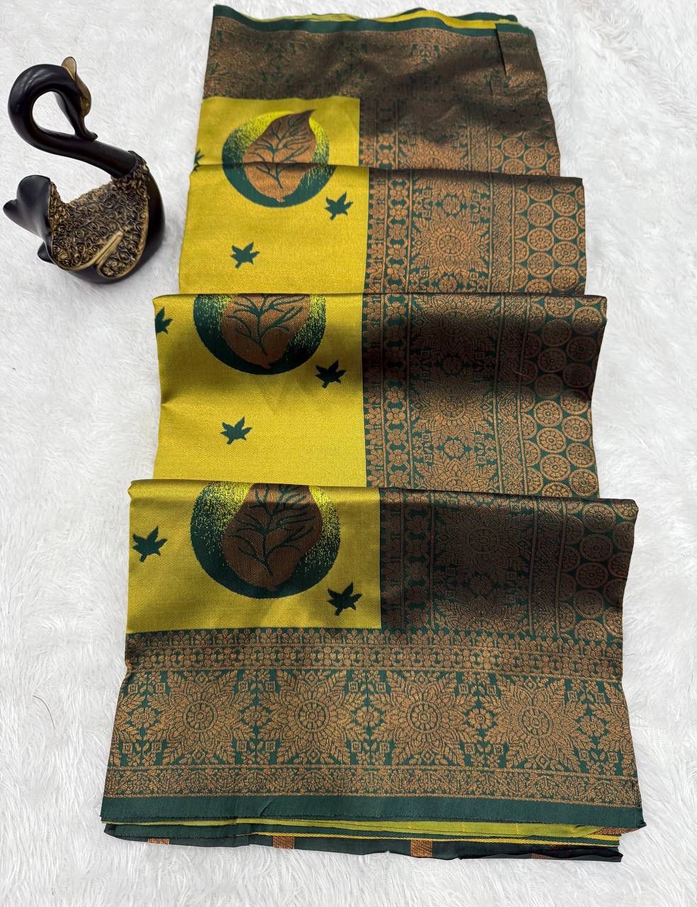 Impressive Yellow Soft Silk Saree With Ineffable Blouse Piece