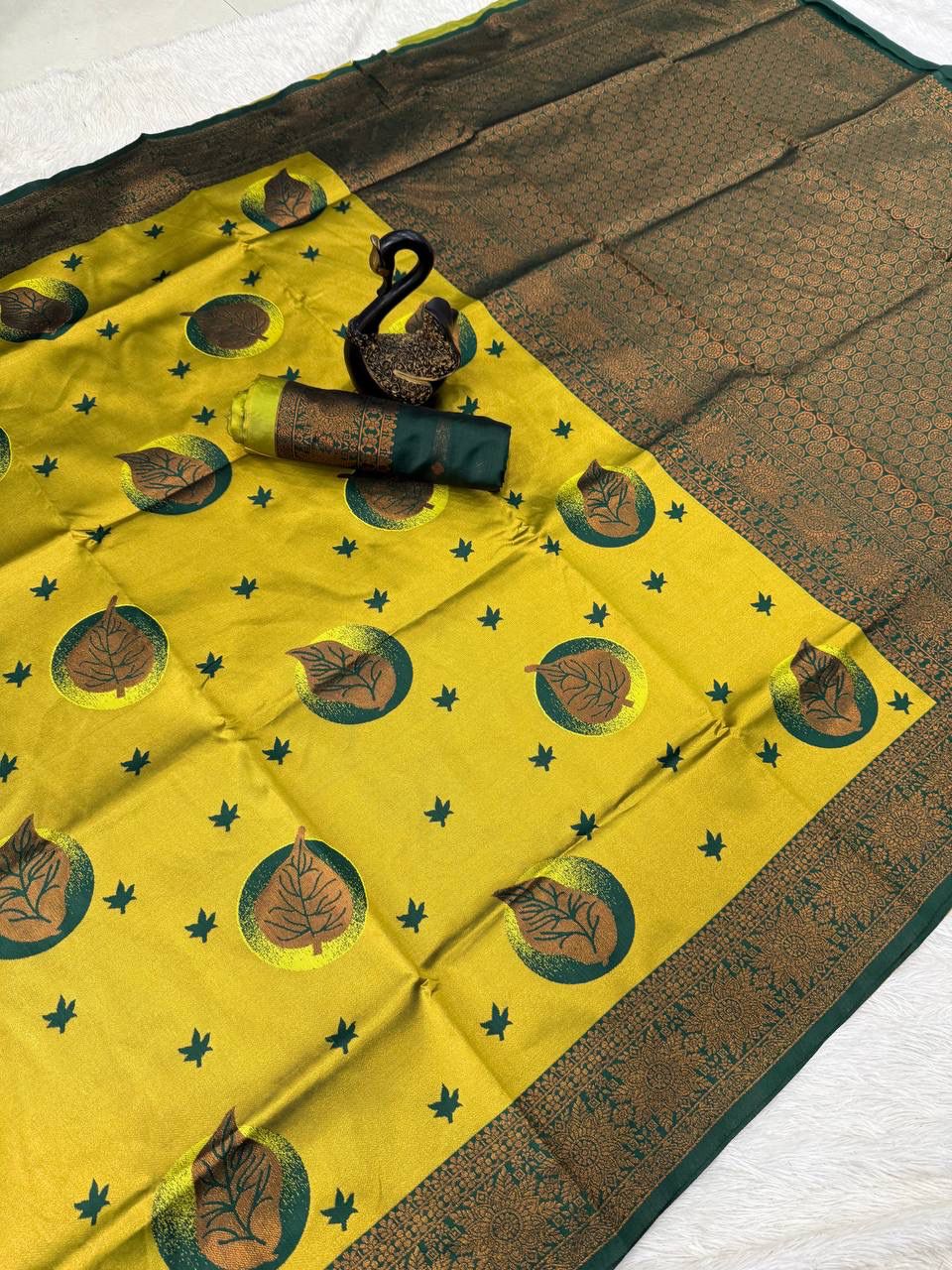 Impressive Yellow Soft Silk Saree With Ineffable Blouse Piece