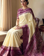Prominent Beige Digital Printed Dola Silk Saree With Traditional Blouse Piece
