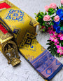Grandiose Mustard Soft Banarasi Silk Saree With Radiant Blouse Piece