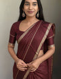 Luminous Brown Banarasi Viscose Silk Saree With Engaging Blouse Piece