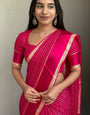 Palimpsest Dark Pink Banarasi Viscose Silk Saree With Ephemeral Blouse Piece