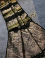 Ethnic Black Banarasi Dola Silk Saree With Exceptional Blouse Piece