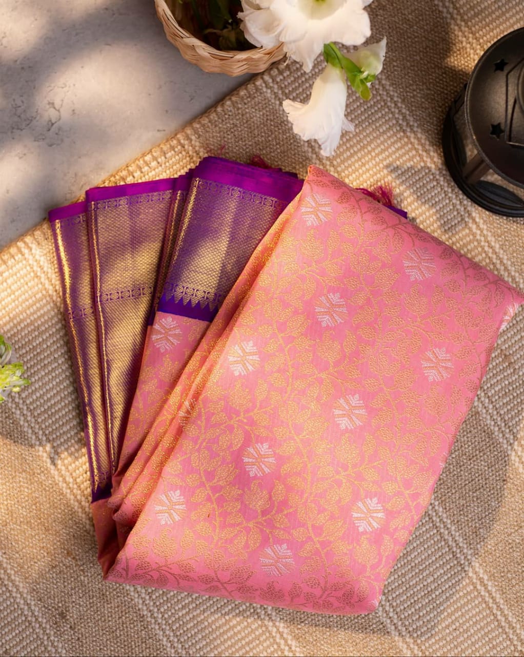 Stunner Pink Soft Silk Saree With Bewitching Blouse Piece