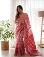 Effervescent Pink Pashmina saree With Prodigal Blouse Piece