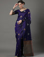 Grandiose Purple Soft Silk Saree With Amiable Blouse Piece