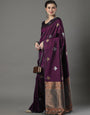 Dulcet Wine Soft Silk Saree With Incredible Blouse Piece