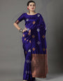 Quixotic Royal Blue Soft Silk Saree With Devastating Blouse Piece