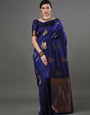 Whimsical Blue Soft Silk Saree With Smashing Blouse Piece