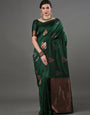 Winsome Green Soft Silk Saree With Engaging Blouse Piece