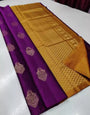 Sempiternal Wine Soft Silk Saree With Murmurous Blouse Piece