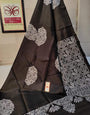 Mellifluous Black Soft Silk Saree With Lassitude Blouse Piece