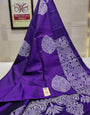 Imbrication Purple Soft Silk Saree With Gossamer Blouse Piece