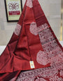 Fugacious Red Soft Silk Saree With Forbearance Blouse Piece