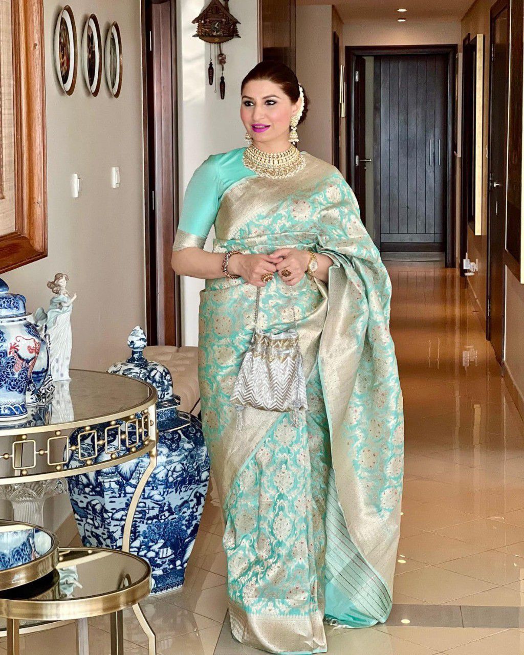 Surpassing Sea Green Soft Silk Saree With Murmurous Blouse Piece