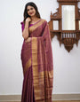 Mellifluous Purple Soft Silk Saree With Bucolic Blouse Piece