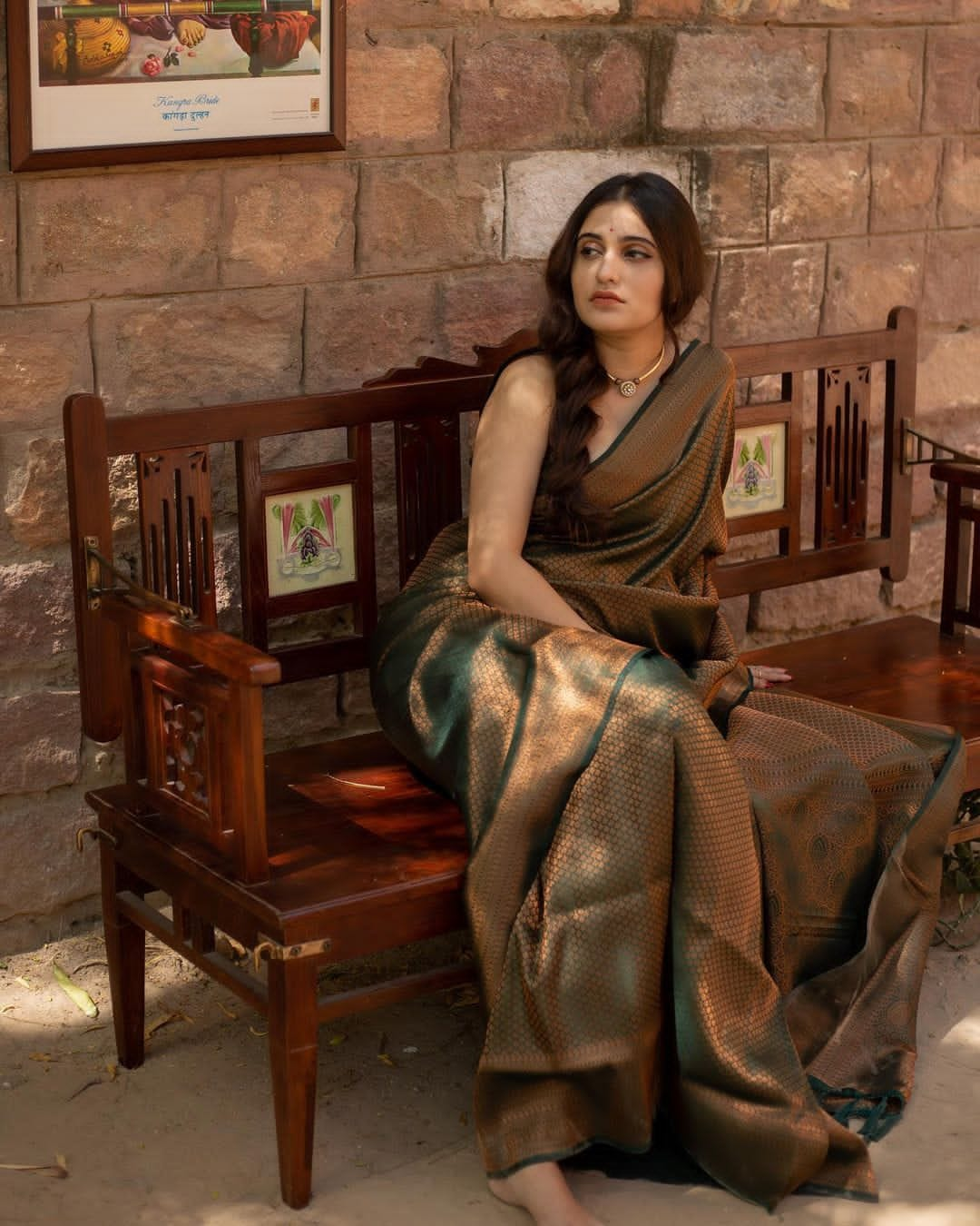 Vibrant Dark Green Soft Silk Saree With Imbrication Blouse Piece