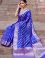 Alluring Blue Soft Silk Saree With Beleaguer Blouse Piece