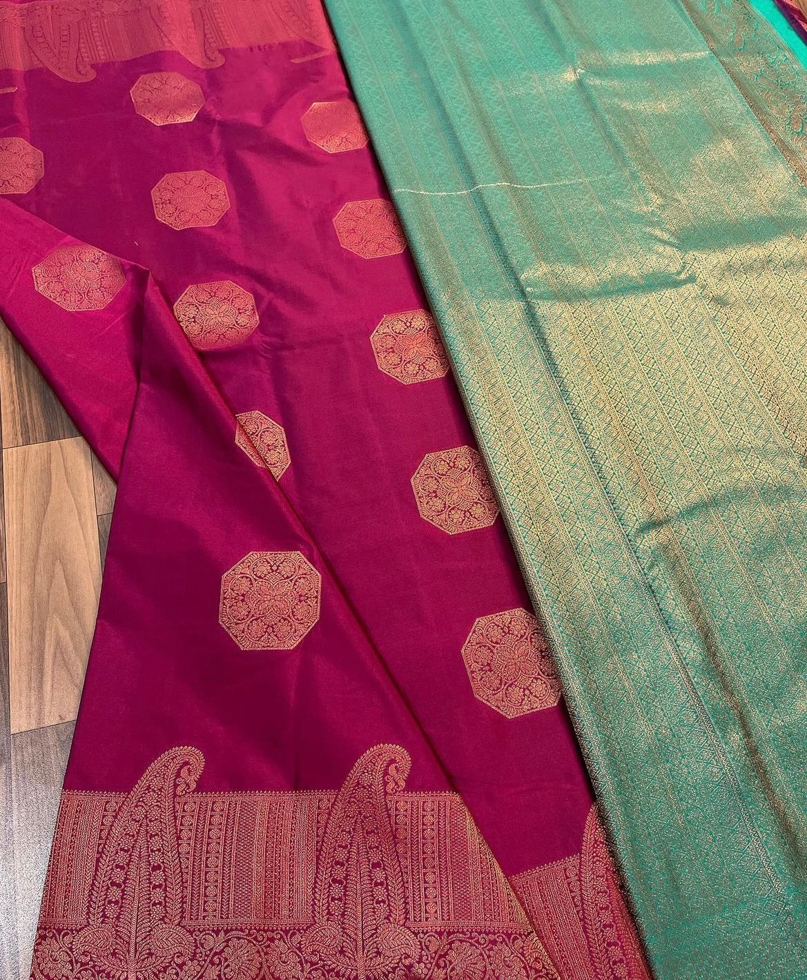 Scintilla Dark Pink Soft Silk Saree With Invaluable Blouse Piece