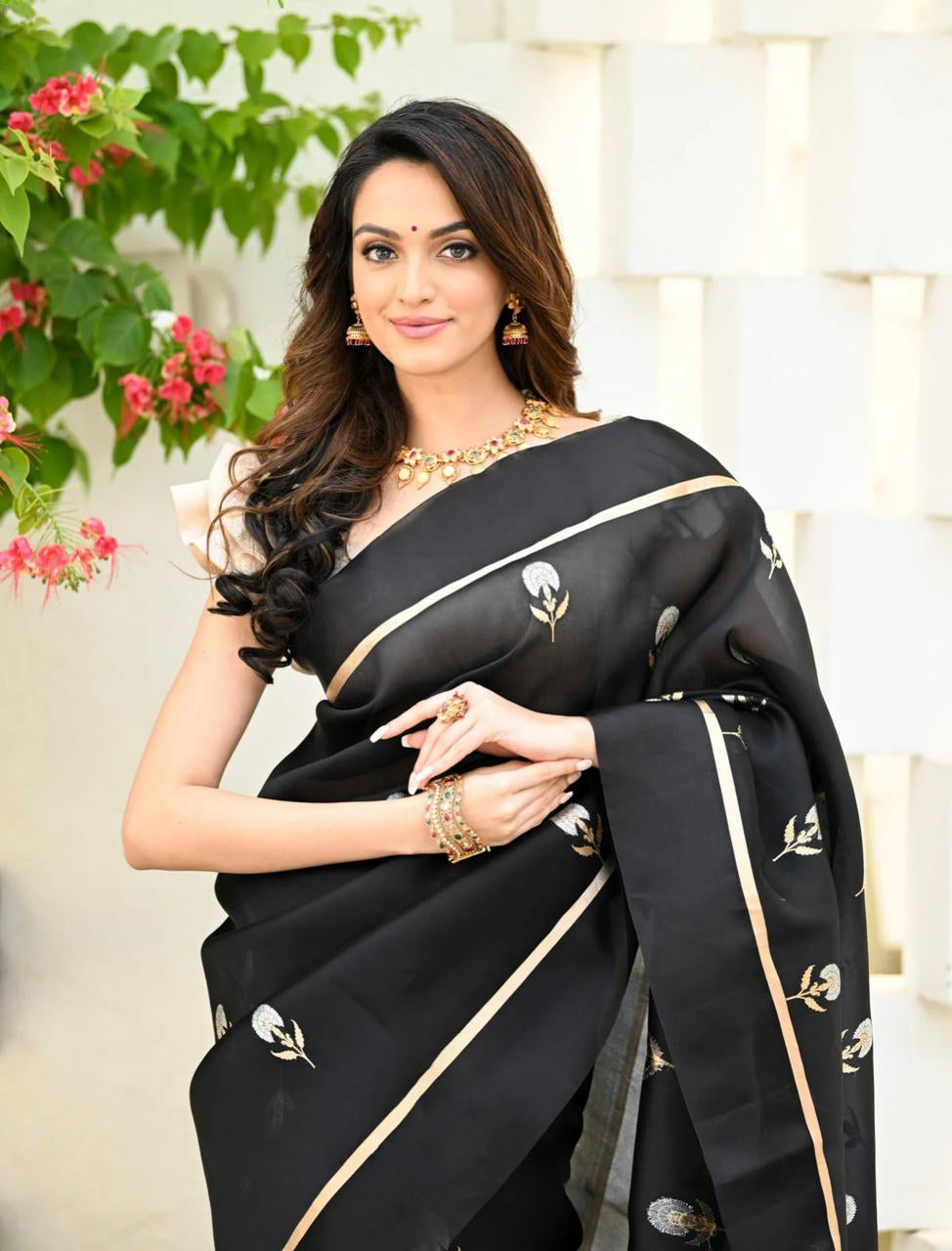 Confounding Black Soft Silk Saree With Fragrant Blouse Piece