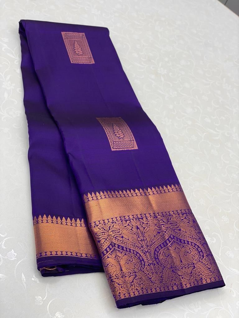 Unique Royal Blue Soft Silk Saree With Dissemble Blouse Piece