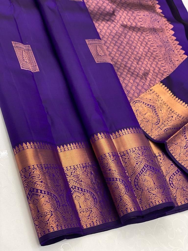 Unique Royal Blue Soft Silk Saree With Dissemble Blouse Piece