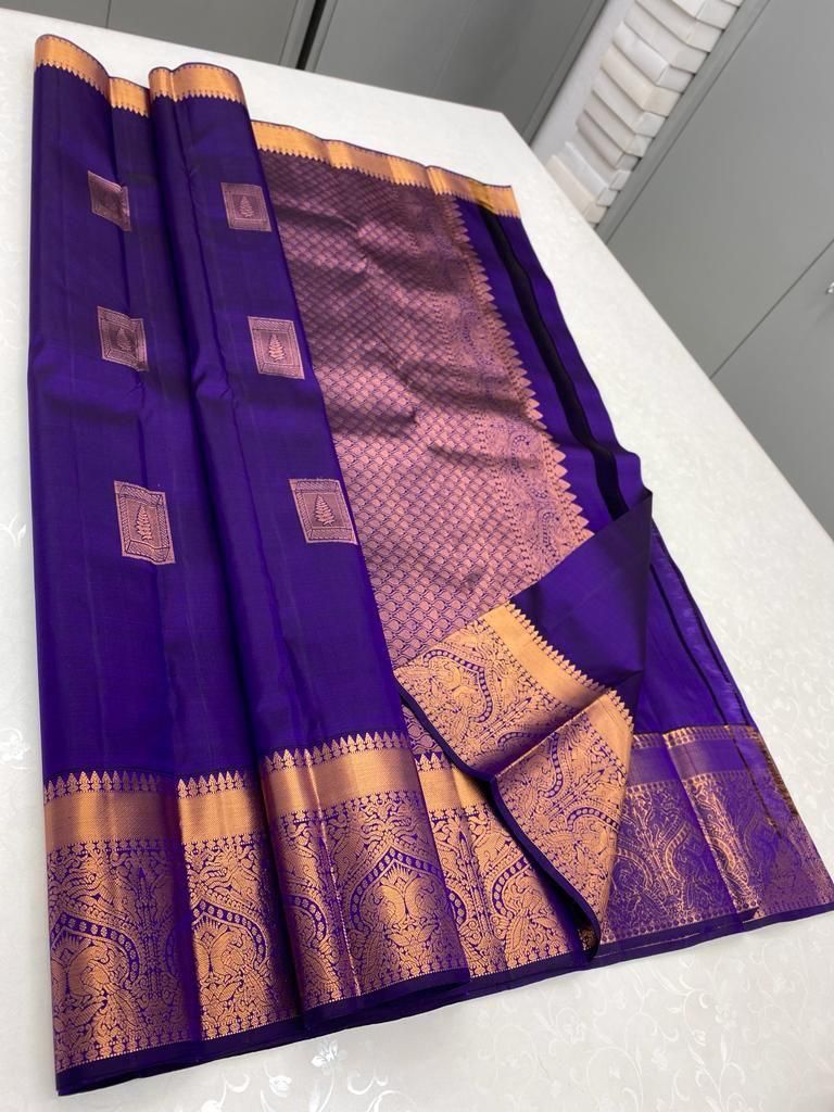 Unique Royal Blue Soft Silk Saree With Dissemble Blouse Piece