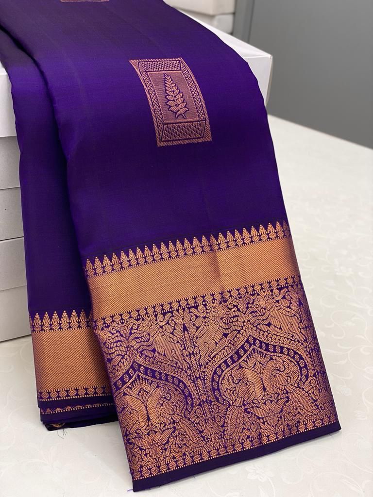 Unique Royal Blue Soft Silk Saree With Dissemble Blouse Piece