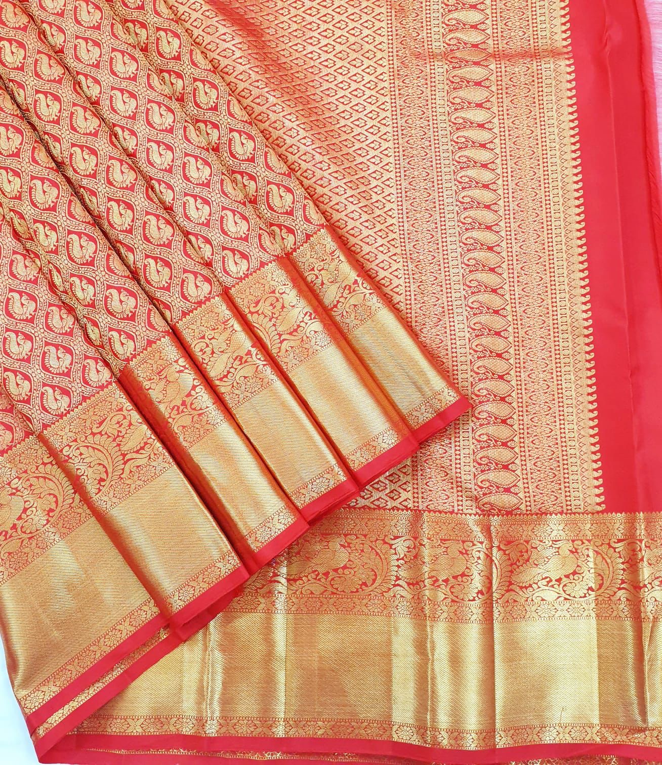 Trendy Red Soft Silk Saree With Preferable Blouse Piece