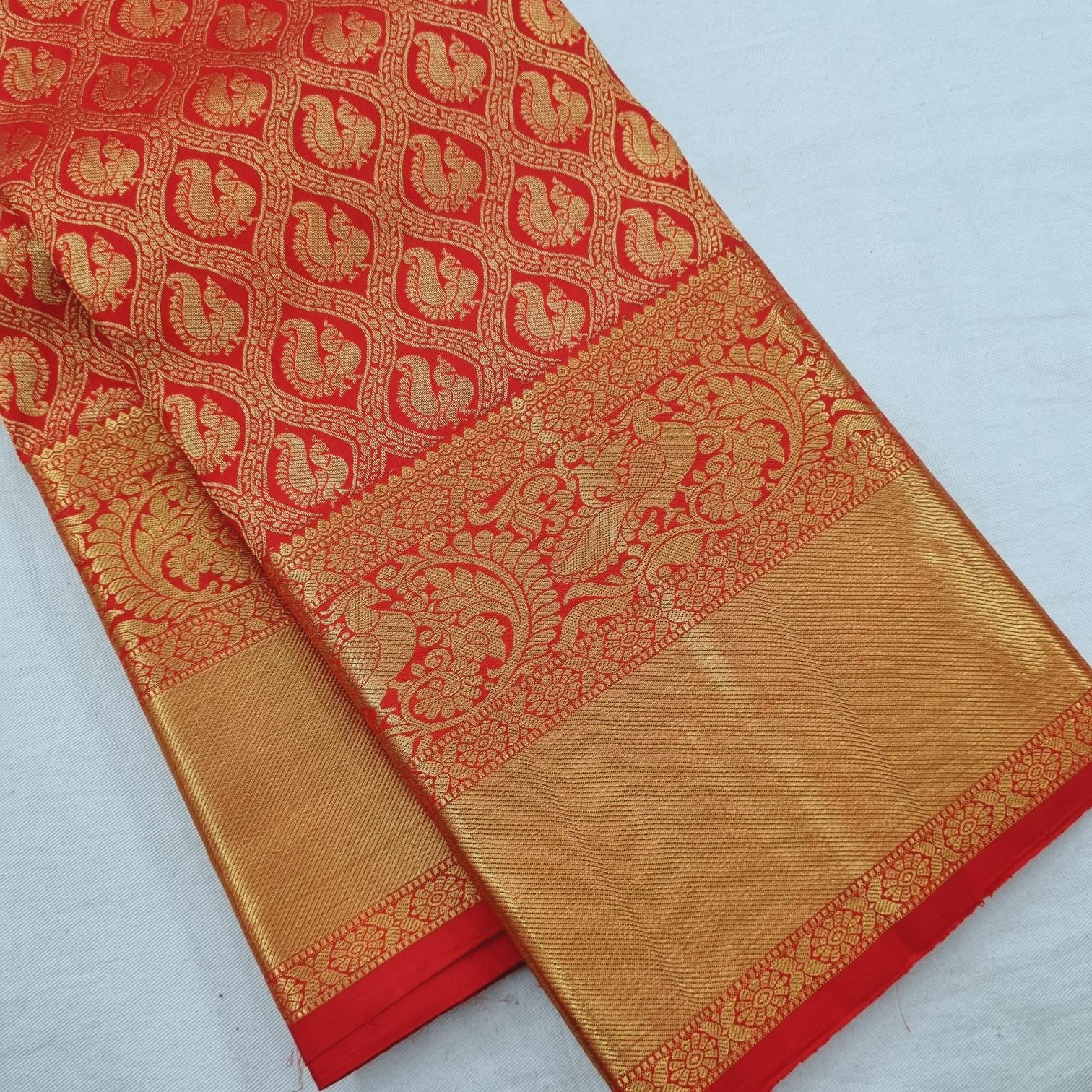 Trendy Red Soft Silk Saree With Preferable Blouse Piece