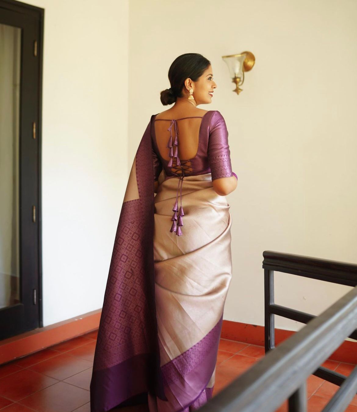 Enchanting Beige Soft Silk Saree With Arresting Blouse Piece