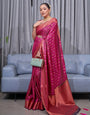 Redolent Dark Pink Soft Silk Saree With Cynosure Blouse Piece