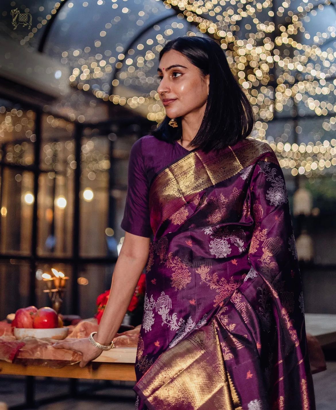 Brood Purple Soft Silk Saree With Smart Blouse Piece