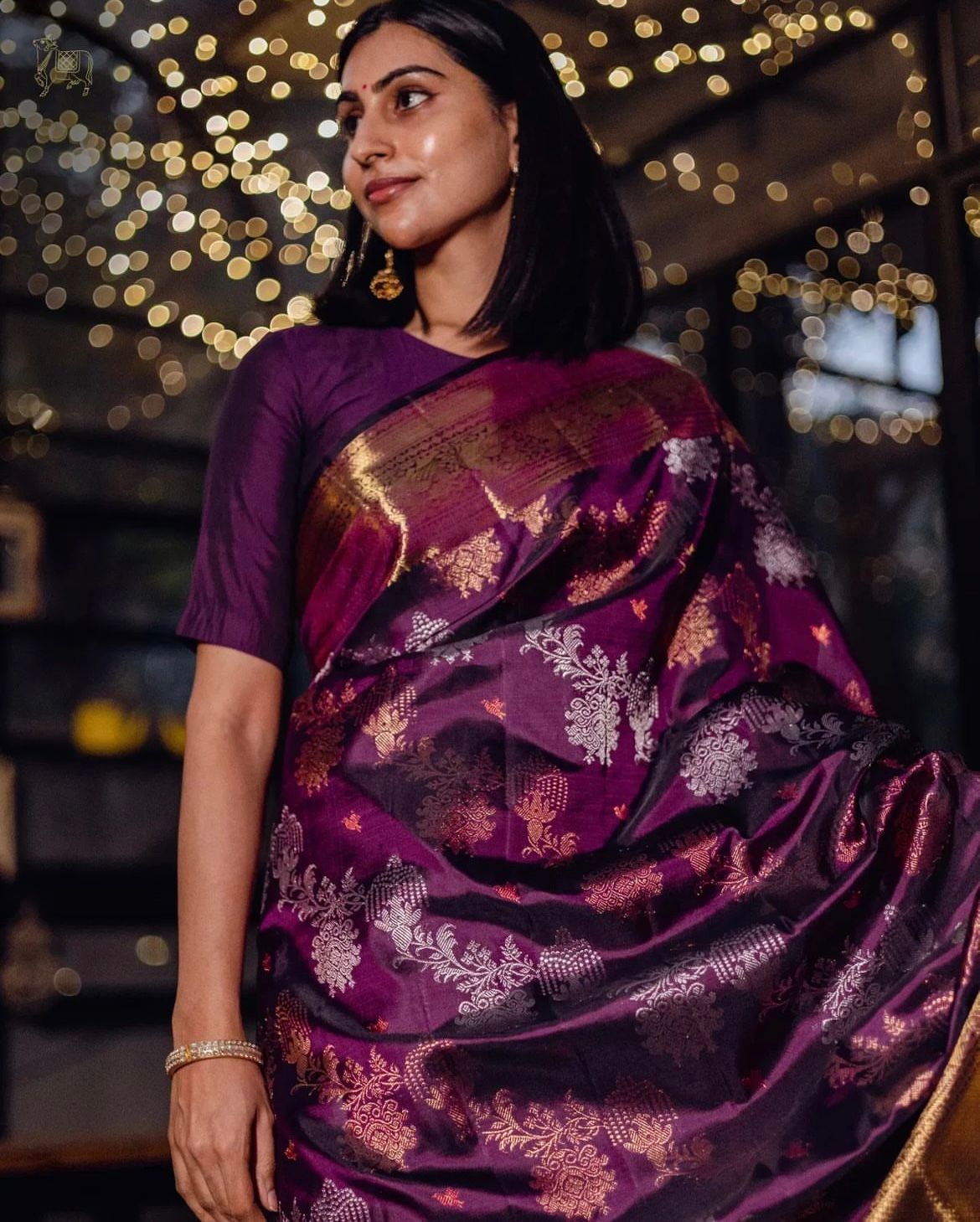 Brood Purple Soft Silk Saree With Smart Blouse Piece