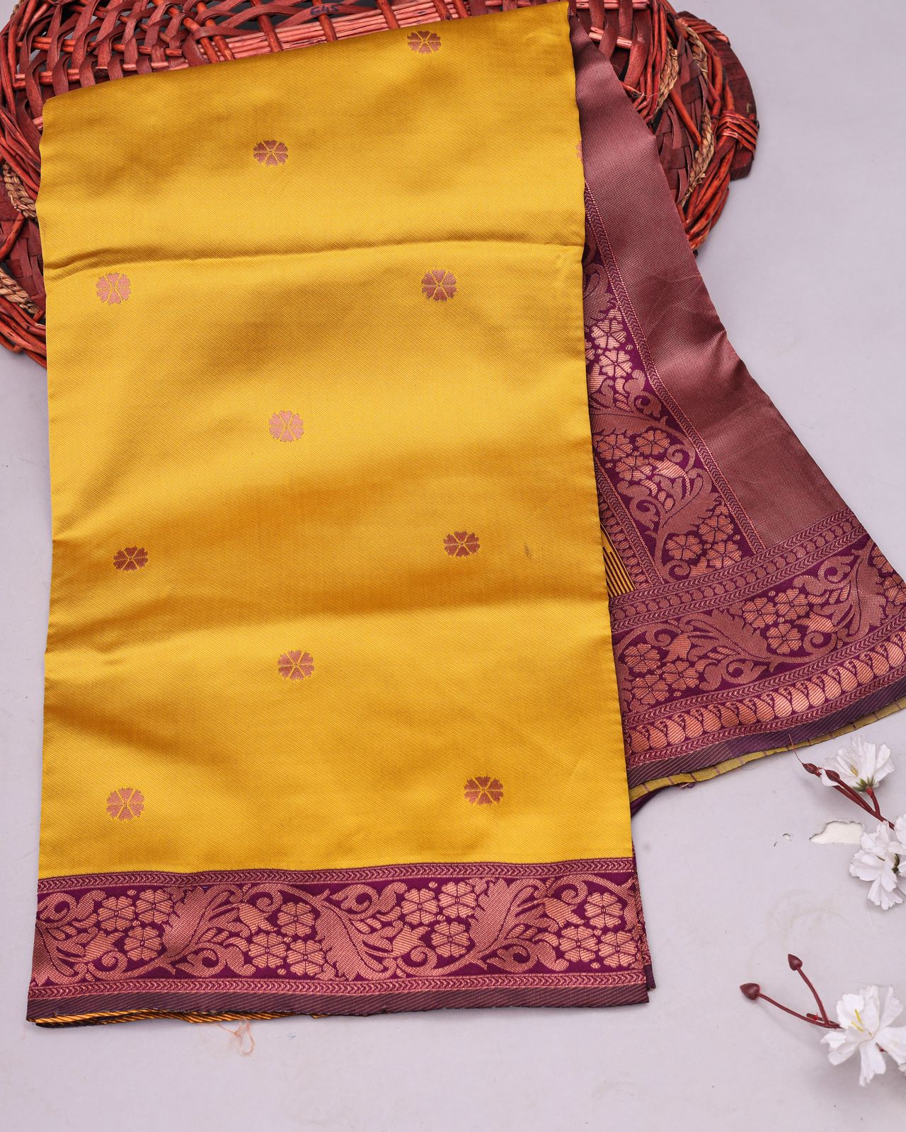 Admirable Yellow Soft Silk Saree With Designer Blouse Piece