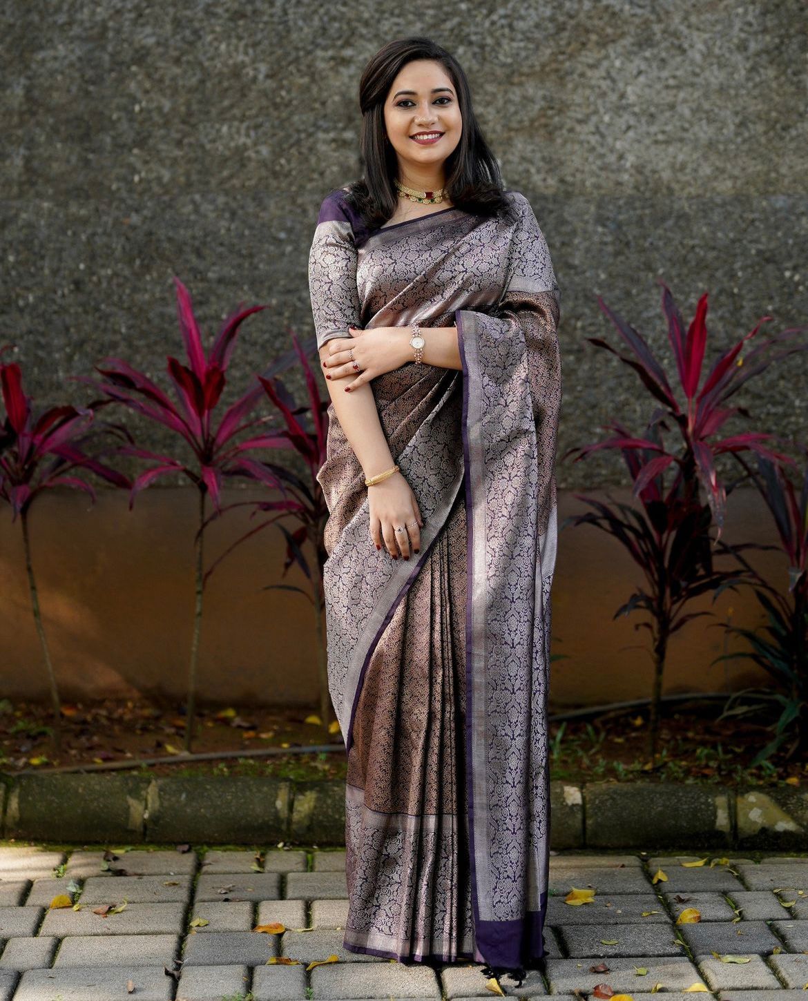 Evanescent Purple Soft Silk Saree With Whimsical Blouse Piece